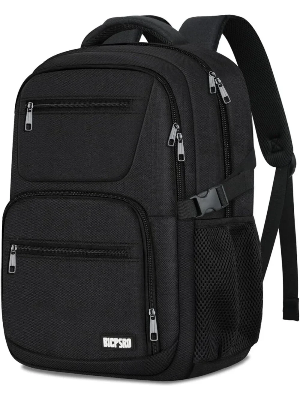 Stylish Black School Backpack for Teens & Men, Fits 15.6
